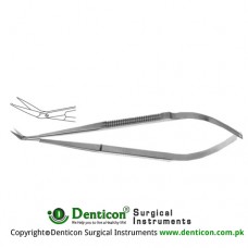 Micro Vascular Scissors Fine Blades - One Blade with Probe Tip - Angled 25° Stainless Steel, 16.5 cm - 6 1/2" 